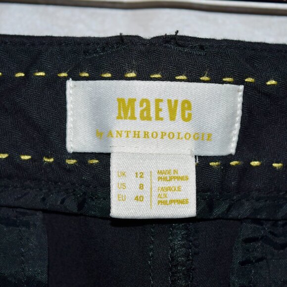 Anthropologie Dark Brown Wide Leg Crop Trousers Pants Size 8 Career - Picture 5 of 5